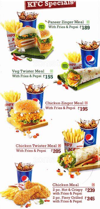 Kfc Menu Menu For Kfc Ks Rao Nagar Mangalore Zomato Get These Kfc Menu