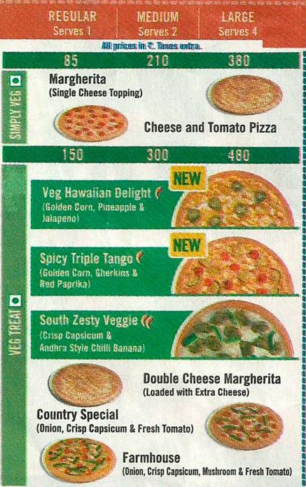 Domino's Pizza Menu, Menu for Domino's Pizza, MG Road, Puducherry - Zomato