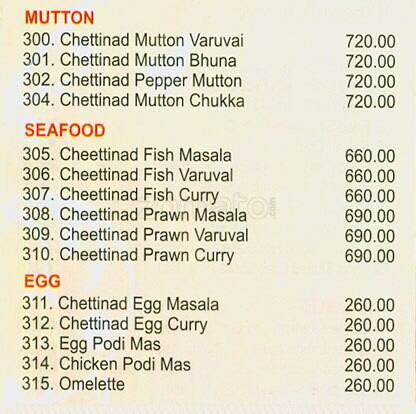 Indian Spice menu