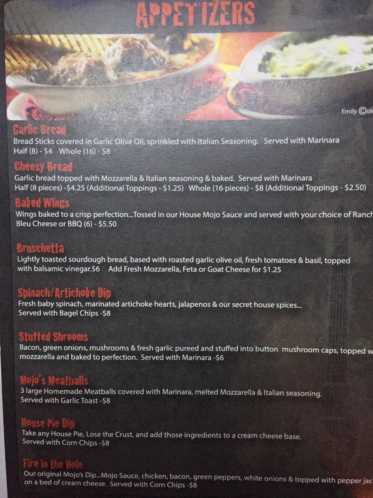 Mojo's Pints and Pies Menu Urbanspoon/Zomato