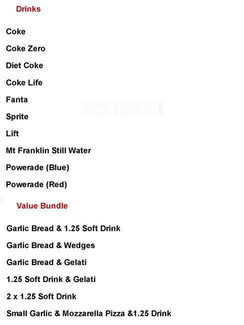 Menu at Bubba Pizza pizzeria, Aldgate, Shop 55 Mt Barker Central ...