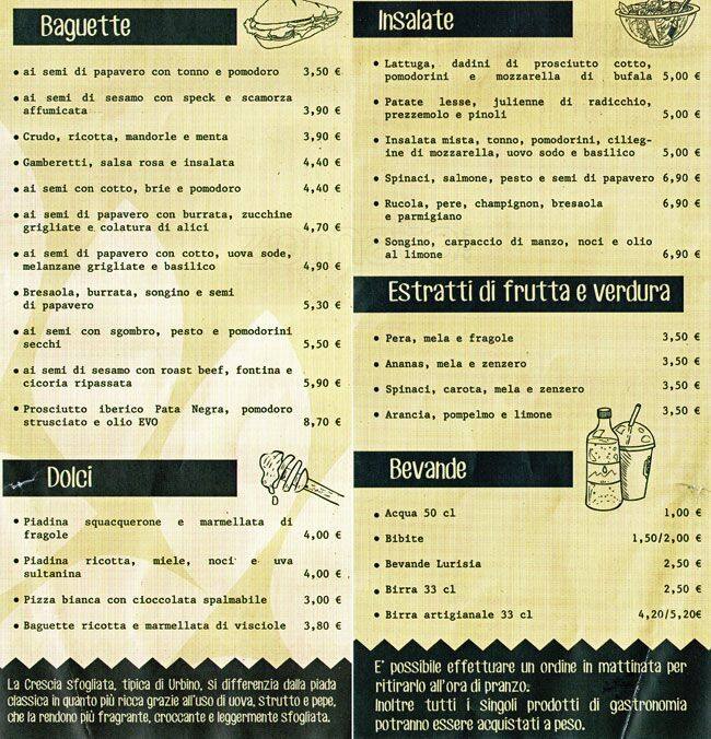 Menu di Pani & Ripieni 