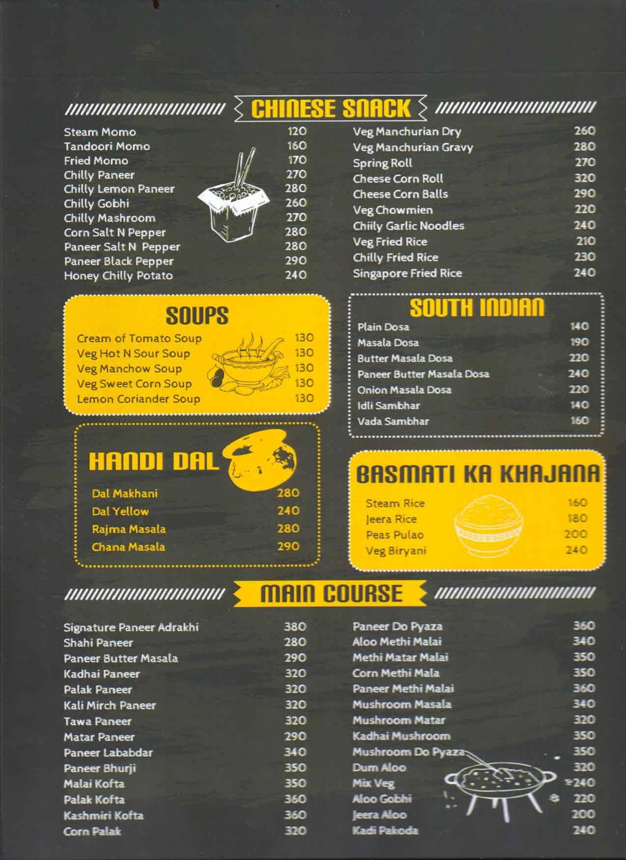 Menu at Chandni Chowk Restaurant, Nainital