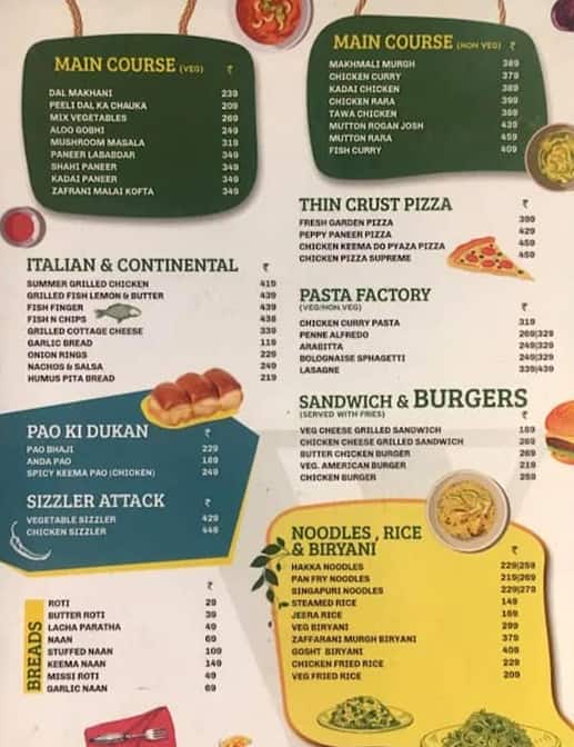 Menu of Sheesha Lounge & Restaurant, Krishna Nagar, Dehradun