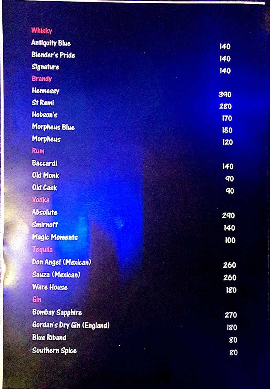 Menu at Mr. Pizza, Puducherry