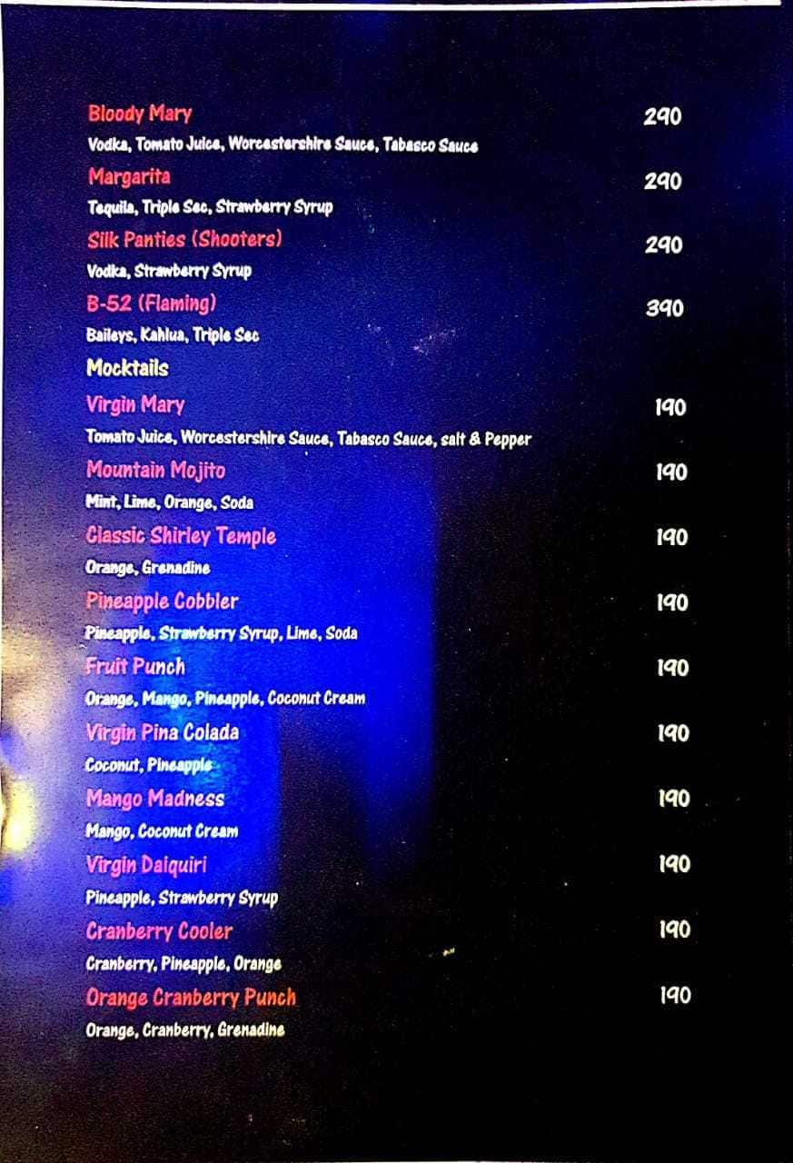 Menu at Mr. Pizza, Puducherry