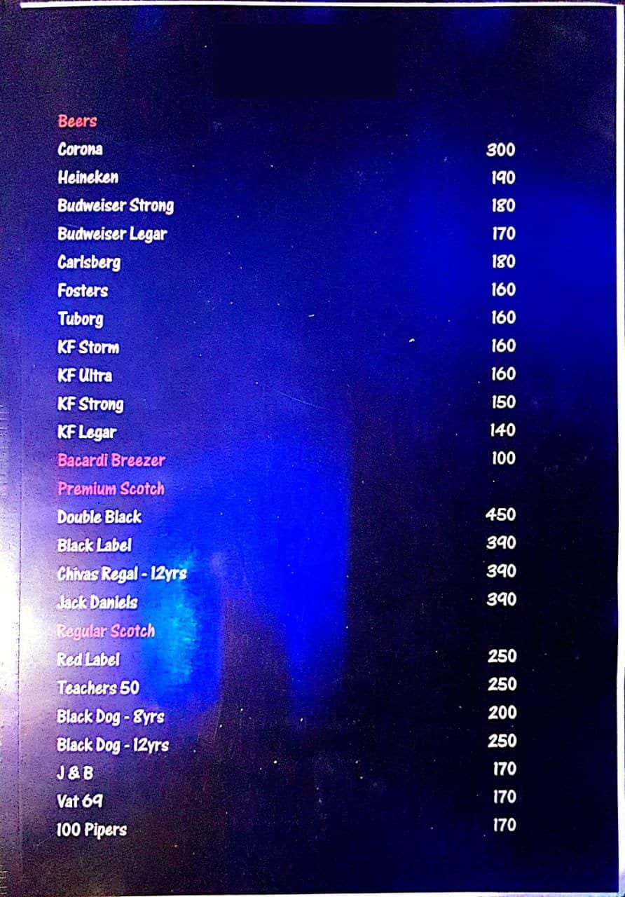 Menu at Mr. Pizza, Puducherry