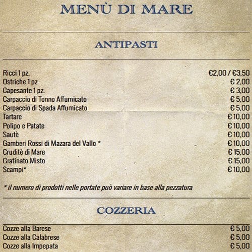 Menu di Il Marinaio 