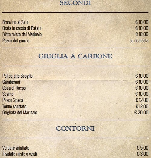 Menu di Il Marinaio 