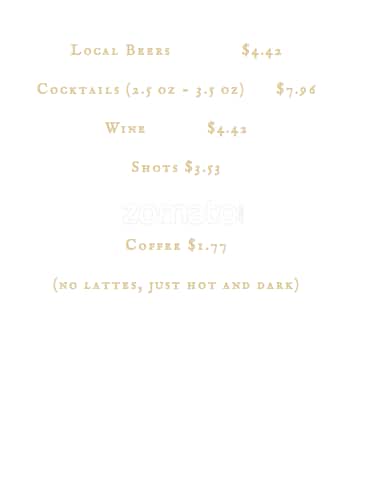 Bathurst Local menu