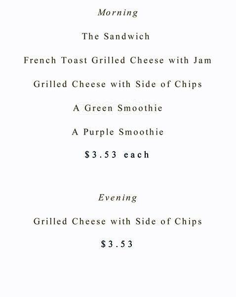 Bathurst Local menu