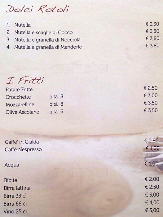 Menu di Regina Piadina 