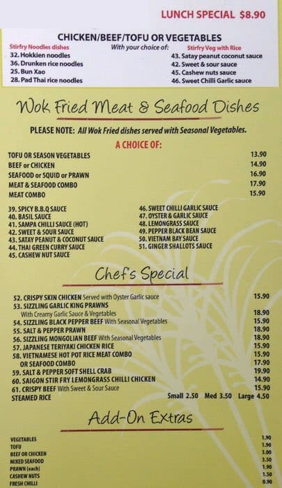 Vietnam Bay Restaurant Menu, Menu for Vietnam Bay Restaurant, Hallett ...