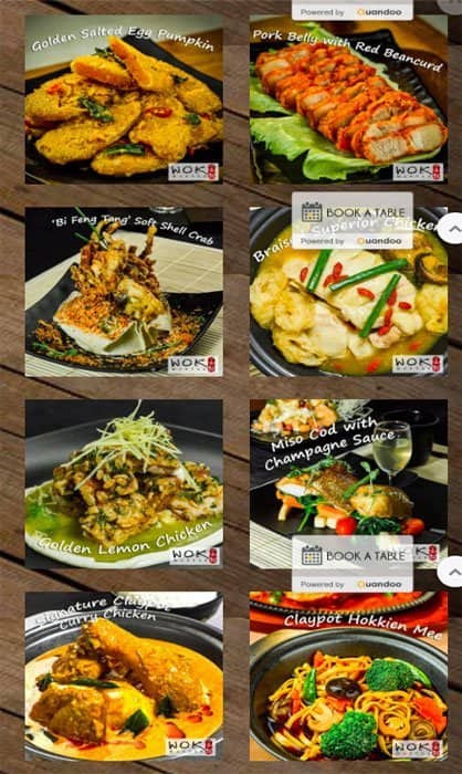 Wok Master メニュー