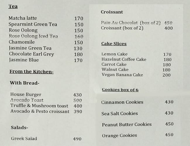 Menu of Sea Salt Cafe, Satellite, Ahmedabad