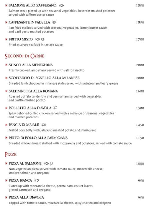 Prego menu