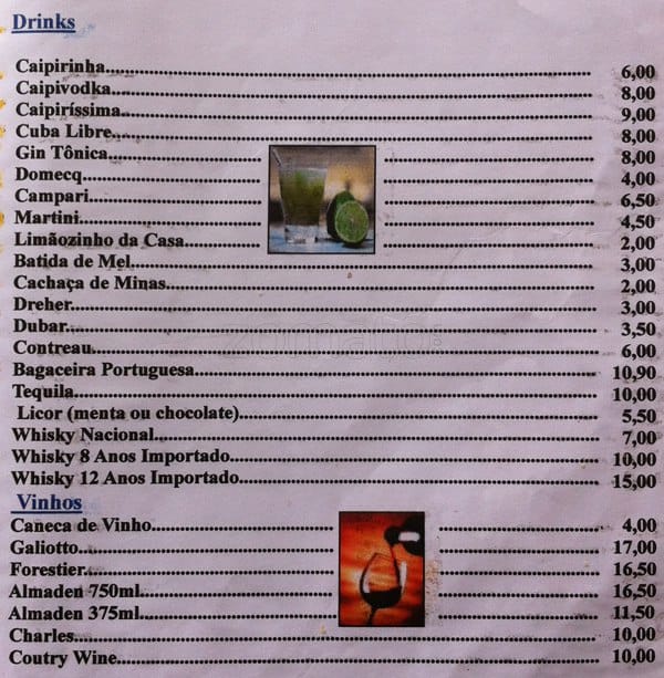 Restaurante El Fernand cardápio