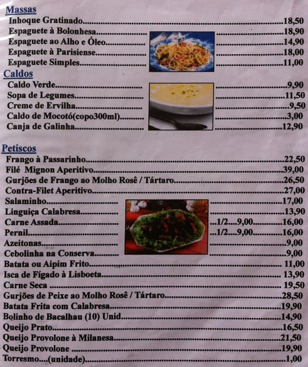 Restaurante El Fernand cardápio