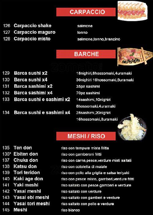 Menu di Ristorante Wakou 