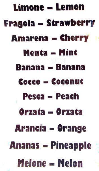 Menu di La Dolce Vita 