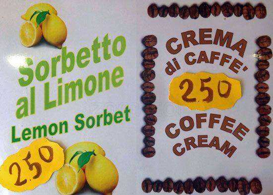 Menu di La Dolce Vita 