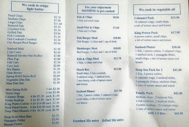 Maroubra Saltwater Quality Seafood Menu Urbanspoon/Zomato