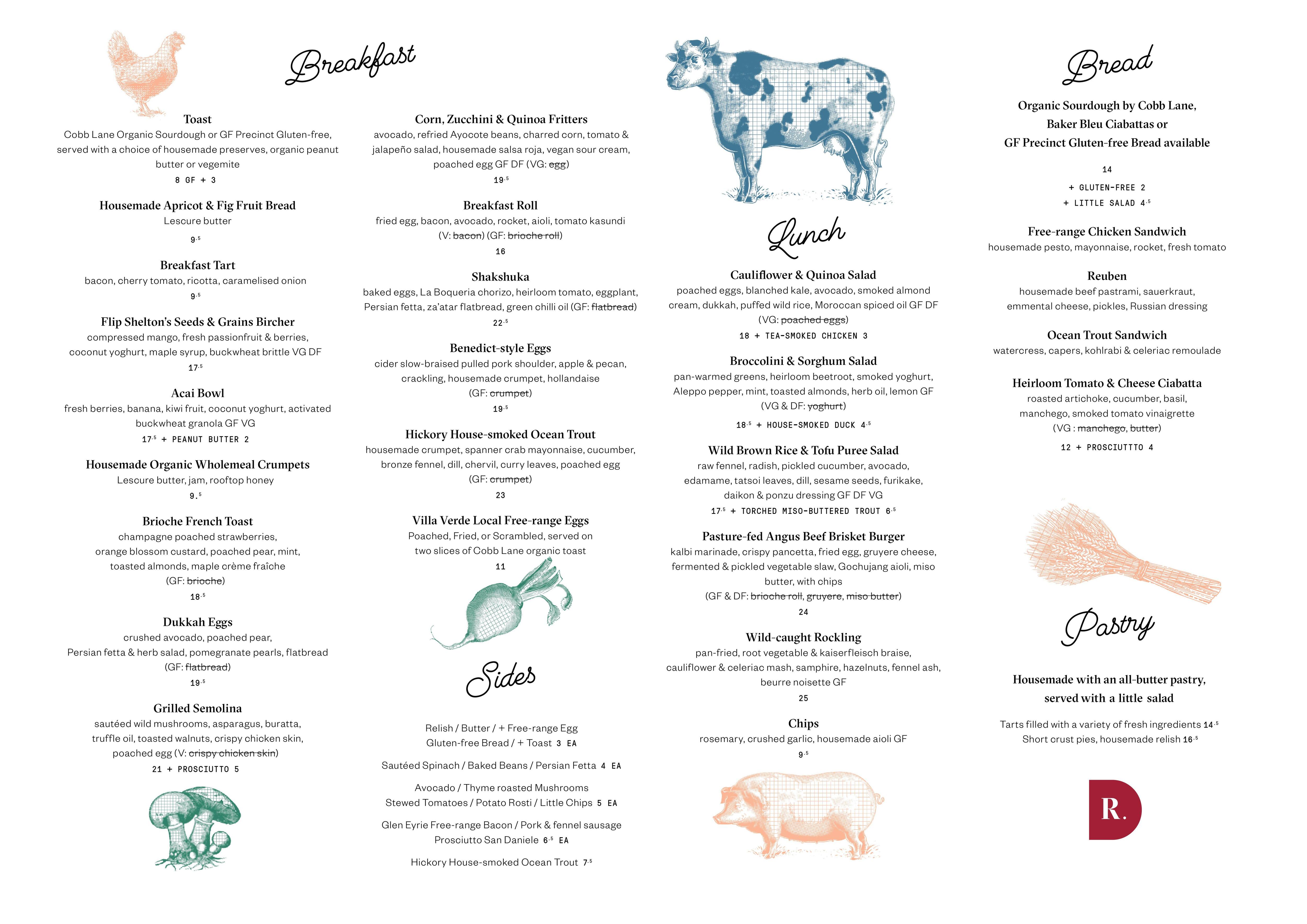 Menu At Red Door Corner Store Restaurant Northcote