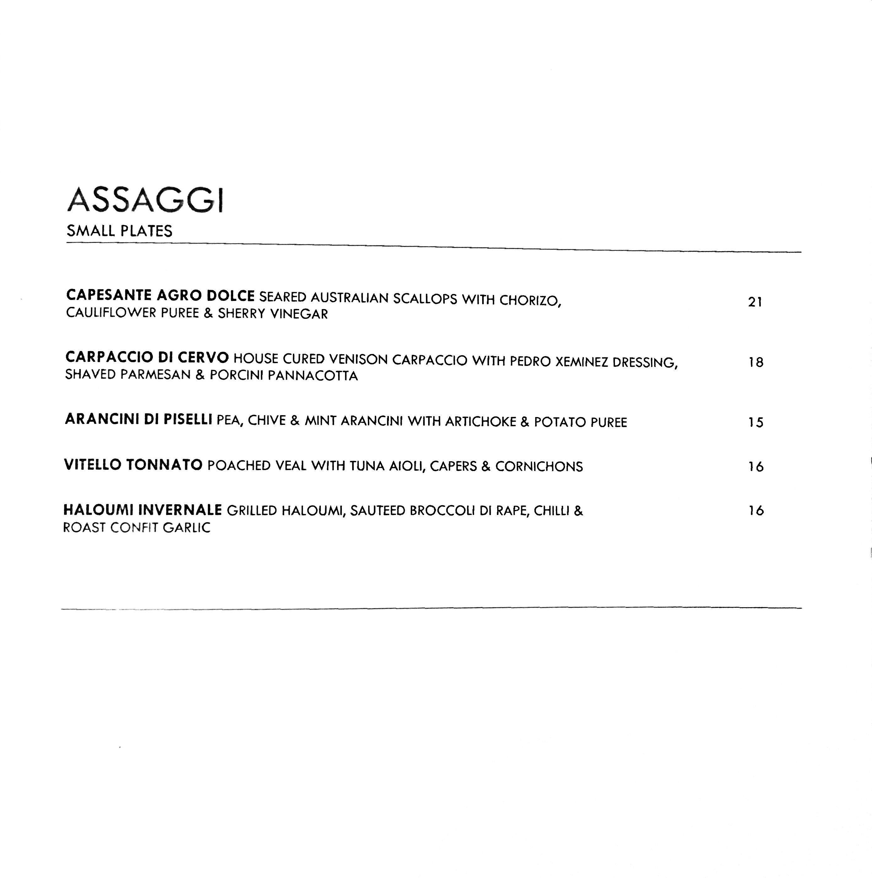 Menu at Martini on the Parade restaurant, Norwood