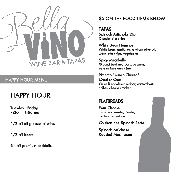 Bella Vino Wine and Tapas Menu Urbanspoon/Zomato