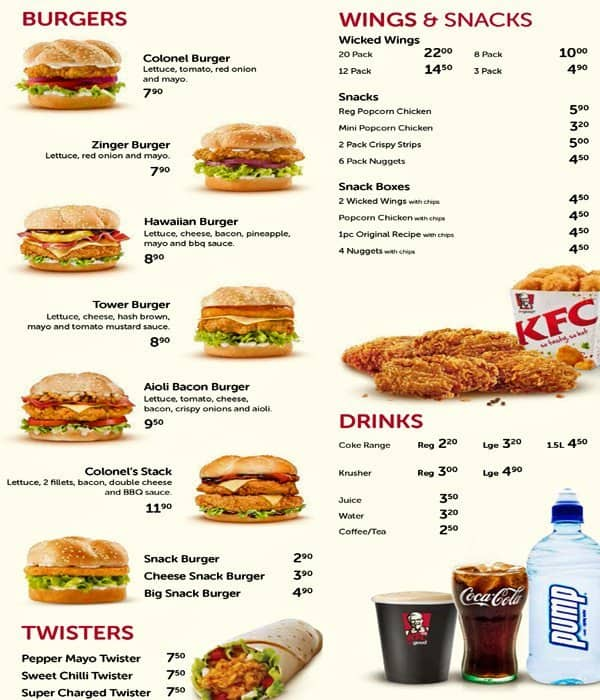 Kfc Prices Menu Nz at Charlotte Rhonda blog