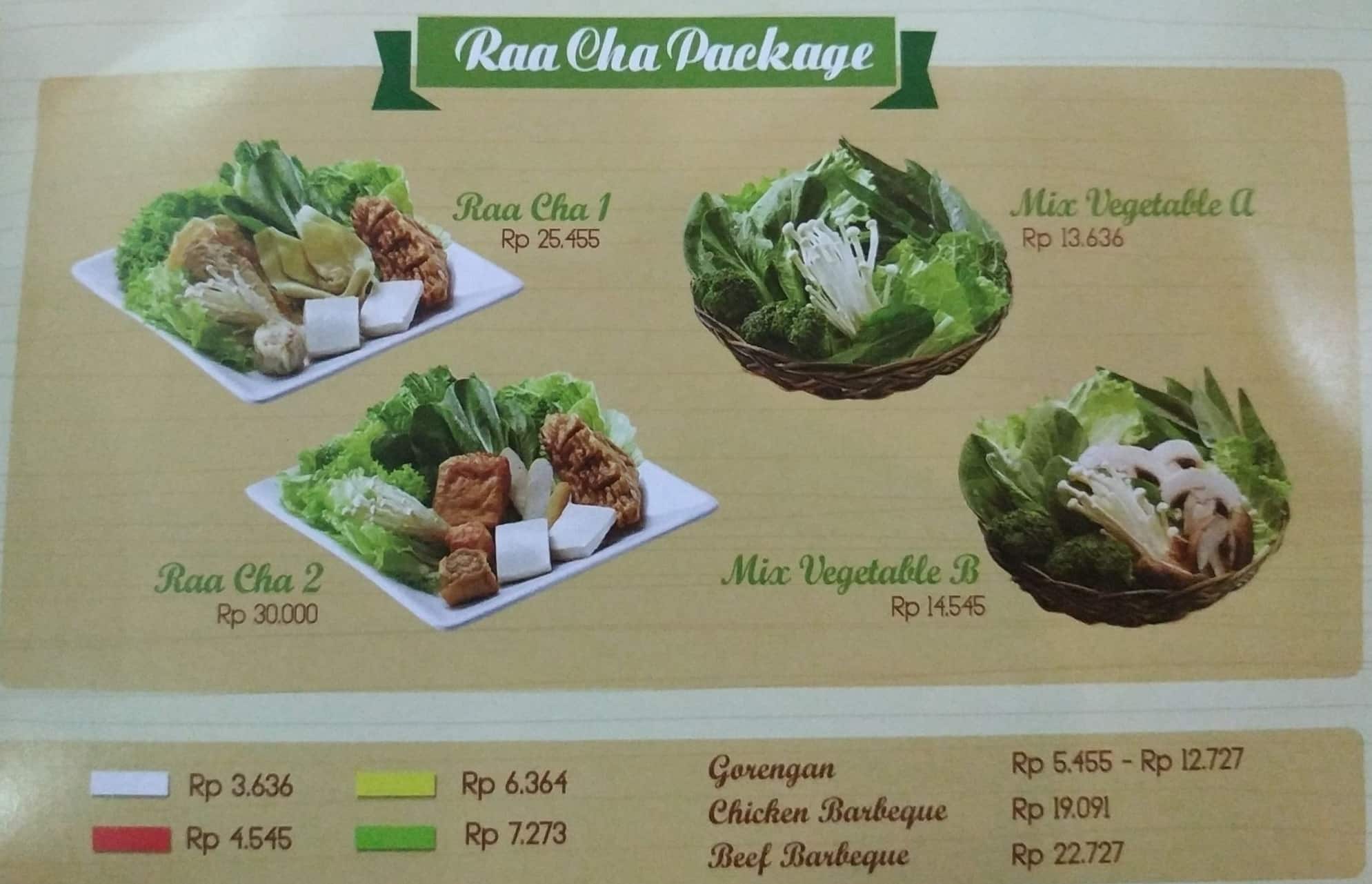 Menu at Raa Cha Thai Suki BBQ West Pakulonan QM33 X37