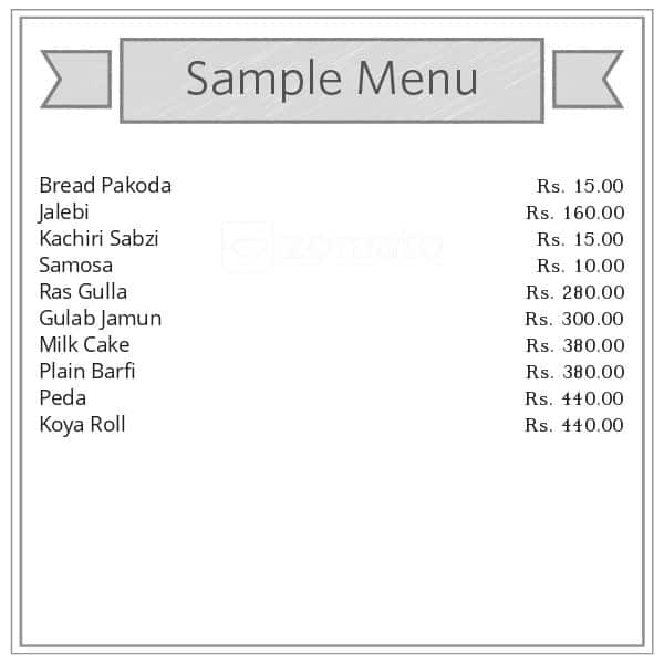Menu at Uttam Sweet Corner, New Delhi, 32