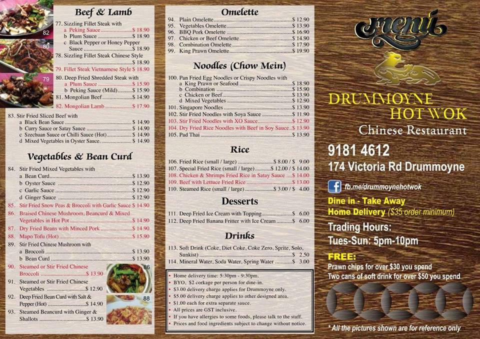 Hot Wok Menu Menu Untuk Hot Wok Drummoyne Sydney Hot Wok Menu Menu Untuk Hot Wok Drummoyne Sydney