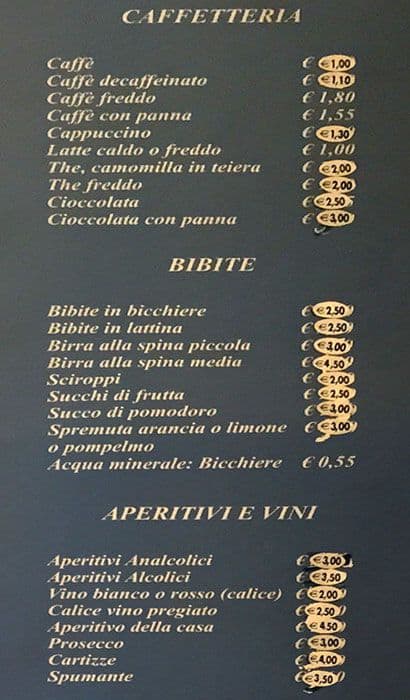 Menu di Lucky Bar 
