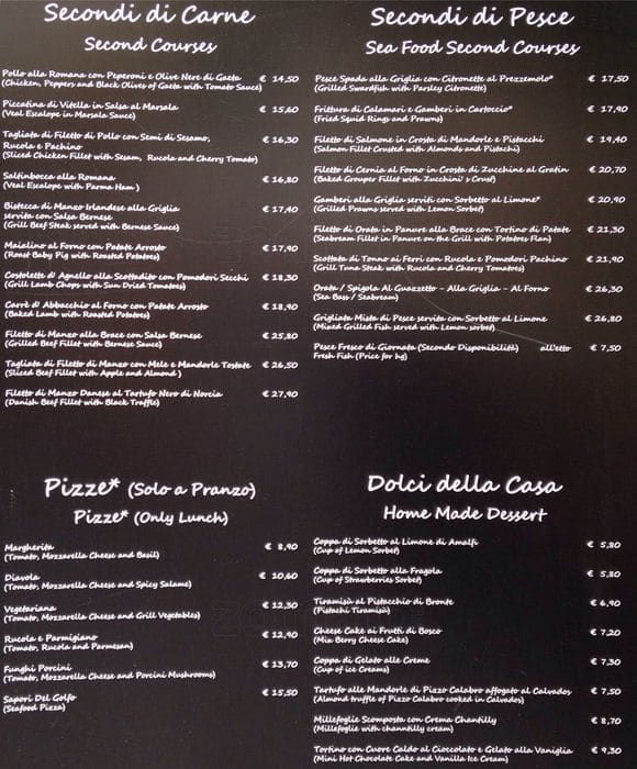 Menu di Taverna Antonina 