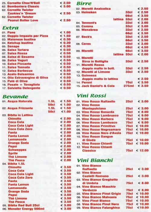 Menu di Che Pizza 