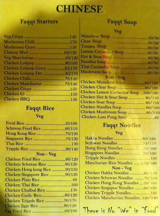 Menu of Faqt Food, Ulwe, Navi Mumbai