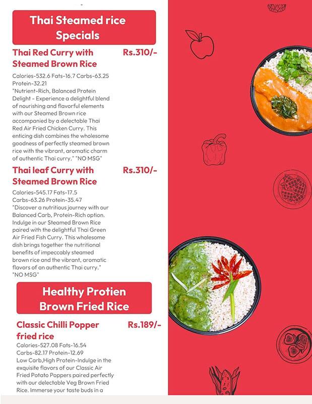 Menu of The Healthy Wok, Banjara Hills, Hyderabad