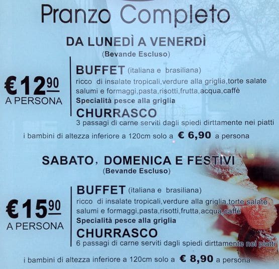Menu di Picanhas 