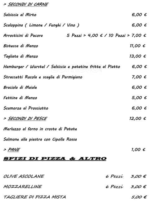 Menu di Mangiarte 