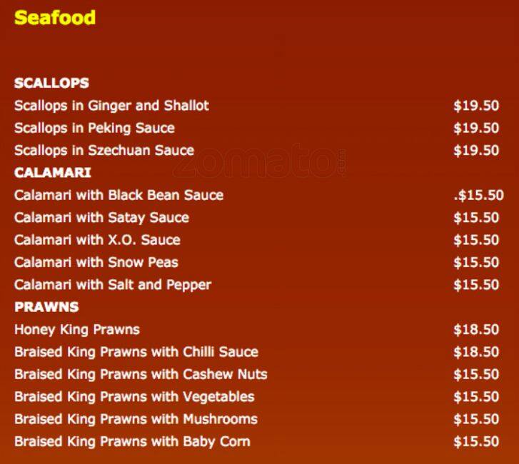 Hazelbrook Chinese Restaurant меню