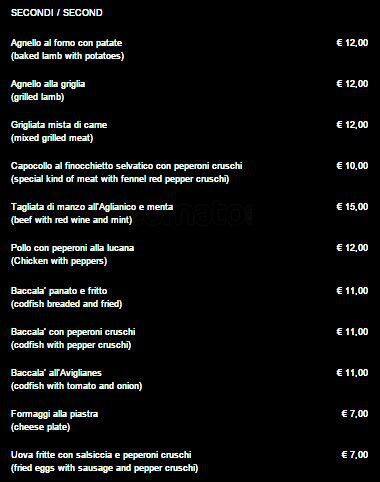 Menu di Al Brigante Crocco 