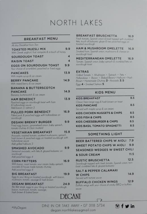Degani Menu, Menu for Degani, North Lakes, Brisbane Urbanspoon/Zomato