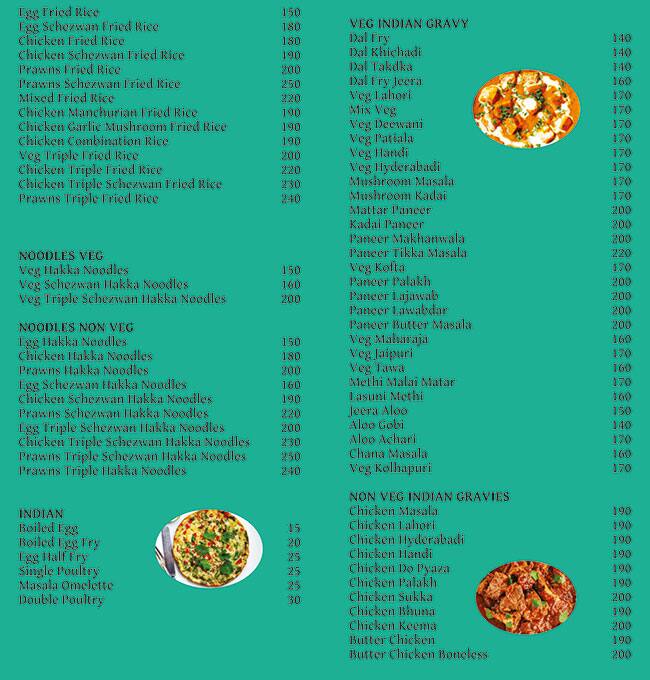Menu at Agrawal's Food Corner, Dona Paula