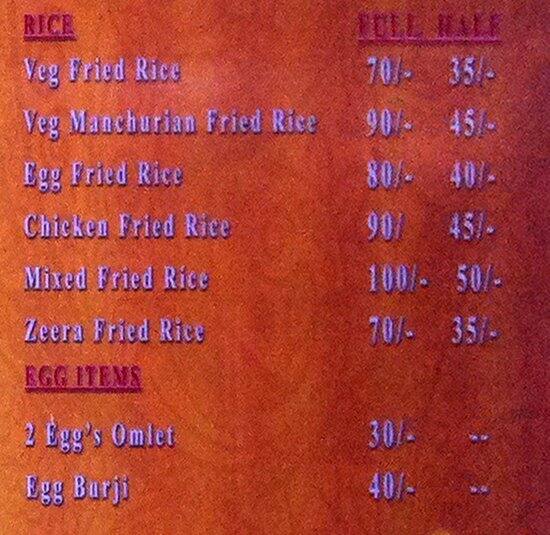 Bharityan Food Court menu