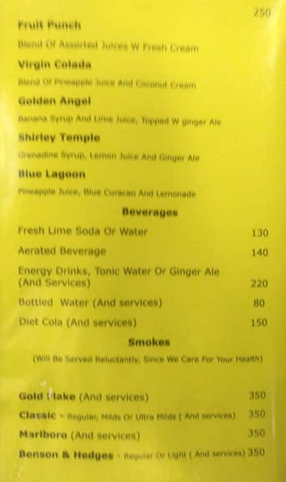 Lemon Tree Hotel, Indore menu