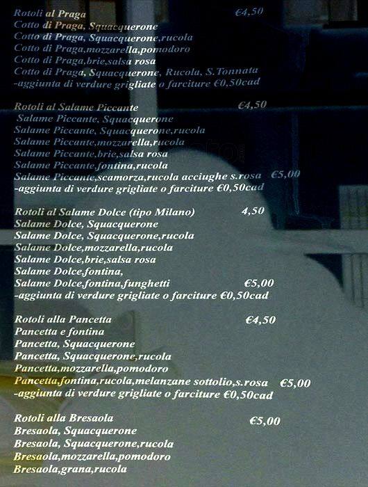 Menu di Piadineria da Luca 
