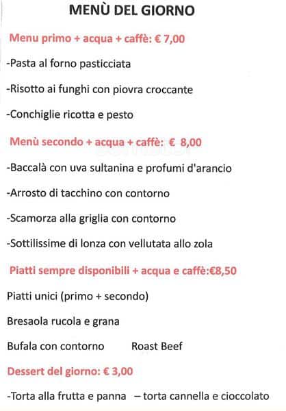 Menu di Eden Caffé 