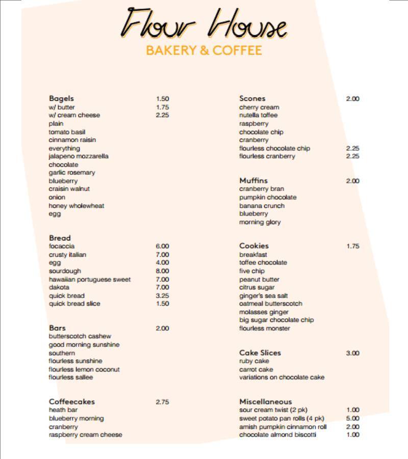 Flour House Bakery Menu, Menu for Flour House Bakery, Princeton