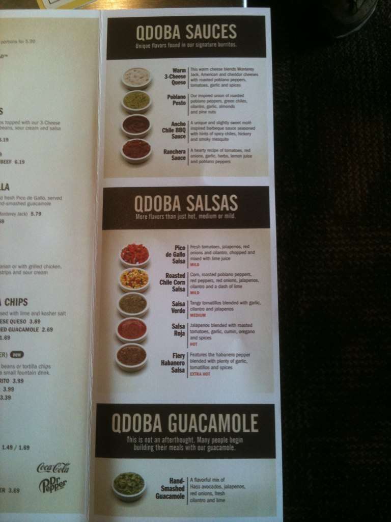 Carta de Qdoba